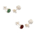 Gemstone button earrings, 'Prosperity Specks' (pair) - Polished Button Earrings with Aventurine and Jasper (Pair)