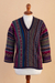 Alpaca blend sweater, 'Andean Threads' - Alpaca Blend Sweater with V-Neck and Kimono-Style Sleeves