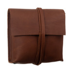 Men's leather toiletry case, 'Mahogany Voyager' - Handcrafted Men's Mahogany Leather Toiletry Case