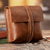 Men's leather toiletry case, 'Copper Voyager' - Handcrafted Men's Copper Leather Toiletry Case