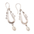 Cultured pearl dangle earrings, 'Fabulous Look' - Sterling Silver Dangle Earrings with Swaying Cultured Pearls (image 2b) thumbail