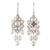 Cultured pearl chandelier earrings, 'Lustrous Flowers' - 925 Silver Floral Chandelier Earrings with Cultured Pearls