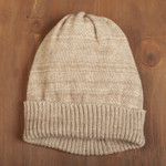 Baby alpaca blend hat, 'Wintry Beige' - Baby Alpaca Blend and Copper Fiber Hat in Natural Beige Hue