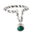 Chrysocolla charm ring, 'Moving Nature' - Polished Sterling Silver Charm Ring with Natural Chrysocolla