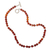 Carnelian beaded necklace, 'Carnelian Beauty' - Sterling Silver and Carnelian Beaded Necklace from Peru thumbail