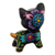 Escultura de cerámica - Escultura tradicional andina de cerámica de un felino negro