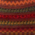 Reversible alpaca blend hat, 'Spontaneous Orange' - Warm-Toned Reversible Alpaca Blend Hat Handwoven in Peru
