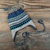 Wendbare Chullo-Mütze aus Alpaka-Mischung - Handgewebter wendbarer Chullo-Hut aus grauer und weißer Alpakamischung