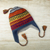 Reversible alpaca blend chullo hat, 'Wintry Adventure' - Handwoven Reversible Grey and Blue Alpaca Blend Chullo Hat