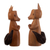 Holzskulpturen, (2er-Set) - Set mit 2 handgeschnitzten Fuchsskulpturen aus Zedernholz aus Peru