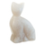 Alabaster figurine, 'Innocent Purrs' - Hand-Carved Natural Alabaster Stone Cat Figurine from Peru