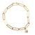 Cultured pearl charm bracelet, 'Prosperity Links' - Polished 18k Gold-Plated Charm Bracelet with White Pearl thumbail