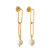 Cultured pearl dangle earrings, 'Prosperity Links' - Polished 18k Gold-Plated Dangle Earrings with Cream Pearls thumbail
