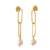 Cultured pearl dangle earrings, 'Prosperity Links' - Polished 18k Gold-Plated Dangle Earrings with Cream Pearls (image 2b) thumbail