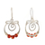 Carnelian dangle earrings, 'Contemporary Style' - Sterling Silver Spiral Dangle Earrings with Carnelian Stone (image 2b) thumbail