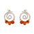 Carnelian drop earrings, 'Contemporary Air' - Modern 925 Silver Spiral Drop Earrings with Carnelian Stone thumbail