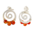 Carnelian drop earrings, 'Contemporary Air' - Modern 925 Silver Spiral Drop Earrings with Carnelian Stone (image 2b) thumbail