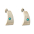 Sterling silver drop earrings, 'Minimalist Waterfall' - Modern Sterling Silver Drop Earrings with Recon Turquoises
