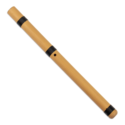 Natural cane flute, 'Peruvian Winds' (16.5 inch) - Traditional Natural Guadua Cane Flute in F Major (16.5 inch)