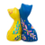 Ceramic figurine, 'Feline Romance' - Handcrafted Blue and Yellow Cat-Themed Ceramic Figurine