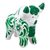 Escultura de cerámica - Escultura tradicional de toro de cerámica verde floral de Pucará