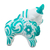 Escultura de cerámica - Escultura tradicional de toro de cerámica turquesa de Pucará