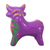 Ceramic sculpture, 'Harmonious Horns in Purple' - Andean Floral Ceramic Bull Sculpture in a Purple Base Hue