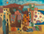'Sunset II' - Pintura acrílica cubista sin estirar firmada con tonos vibrantes