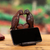 Cedar wood phone holder, 'Loving Cockatoos' - Hand-Carved Cedar Wood Phone Holder of Cockatoos in Love (image 2) thumbail