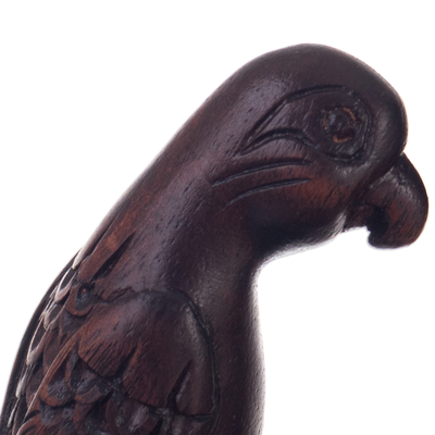 Cedar wood phone holder, 'Loving Cockatoos' - Hand-Carved Cedar Wood Phone Holder of Cockatoos in Love