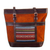 Leather-accented suede shoulder bag, 'Zanzibar' - Leather-Accented Suede Shoulder Bag with Andean Textile
