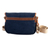 Leather-accented suede sling bag, 'Blue Flair' - Leather-Accented Suede Sling Bag in Blue and Brown from Peru