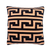 Wool cushion cover, 'Greca Worldview' - Handloomed Black and Beige 100% Wool Greca Cushion Cover