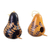 Dried gourd ornaments, 'Natural Homes' (set of 2) - Set of 2 Leafy Painted Brown and Black Dried Gourd Ornaments