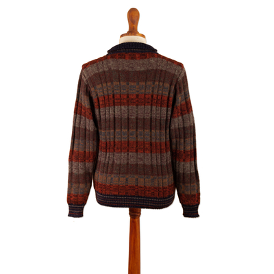 Suéter de hombre 100% alpaca - Sweater de Hombre 100% Alpaca con Cremallera en Tonos Capuchina