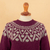 100% alpaca sweater, 'Burgundy Geometry' - Geometric Burgundy and Grey 100% Alpaca Pullover Sweater (image 2h) thumbail