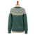 100% alpaca sweater, 'Jade Geometry' - Jade and Ivory 100% Alpaca Pullover Sweater from Peru (image 2f) thumbail