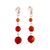 Carnelian beaded dangle earrings, 'Eternal Sunset' - Sterling Silver Dangle Earrings with Natural Carnelian Beads thumbail