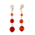 Carnelian beaded dangle earrings, 'Eternal Sunset' - Sterling Silver Dangle Earrings with Natural Carnelian Beads (image 2b) thumbail