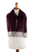 100% alpaca scarf, 'Purple Look' - Peruvian Purple Fringed Scarf Hand-Woven in 100% Alpaca thumbail
