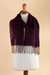 100% alpaca scarf, 'Purple Look' - Peruvian Purple Fringed Scarf Hand-Woven in 100% Alpaca (image 2b) thumbail