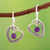 Amethyst dangle earrings, 'Wise Love' - Sterling Silver Heart Dangle Earrings with Amethyst