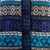 Strickjacke aus Alpaka-Mischung, „Empire Memories in Sapphire“ - Blauer Cardigan aus Alpaka-Mischung mit Inka-Motiven