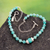 Amazonit-Perlenanhänger-Halskette - Halskette mit Anhänger aus Sterlingsilber und Amazonitperlen