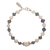 Cultured pearl pendant bracelet, 'Alluring Contrast' - 925 Silver Pendant Bracelet with Two-Toned Cultured Pearls thumbail