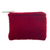 Wool coin purse, 'Cactus Bloom' - Handloomed Floral Burgundy Wool Coin Purse from Peru