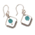 Reconstituted turquoise dangle earrings, 'Geometry & Texture' - Modern Silver Dangle Earrings with Reconstituted Turquoise (image 2b) thumbail