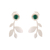 Chrysocolla double-sided stud earrings, 'Leaves in Green' - 925 Silver and Chrysocolla Leaf Double-Sided Stud Earrings thumbail