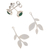 Chrysocolla double-sided stud earrings, 'Leaves in Green' - 925 Silver and Chrysocolla Leaf Double-Sided Stud Earrings (image 2c) thumbail