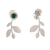 Chrysocolla double-sided stud earrings, 'Leaves in Green' - 925 Silver and Chrysocolla Leaf Double-Sided Stud Earrings (image 2d) thumbail